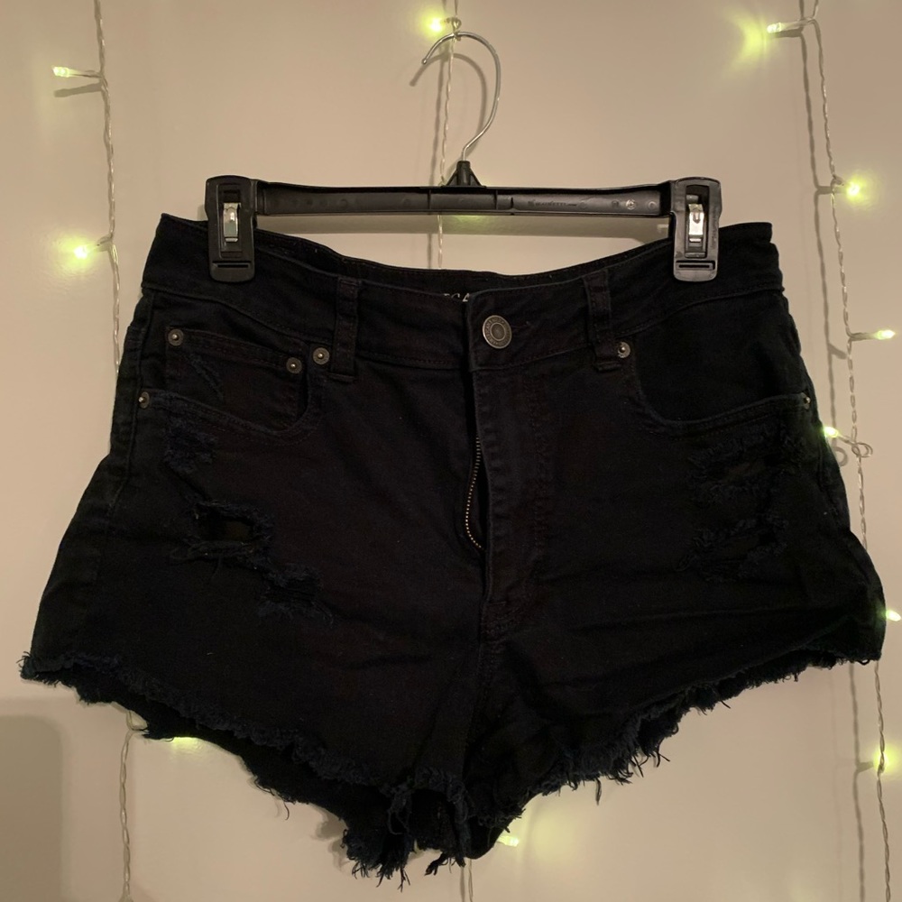 American Eagle Black Denim Short-Shorts